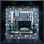 Tableau en figurine représentant Draco Malfoy, élève blond de la maison Serpentard dans Harry Potter.